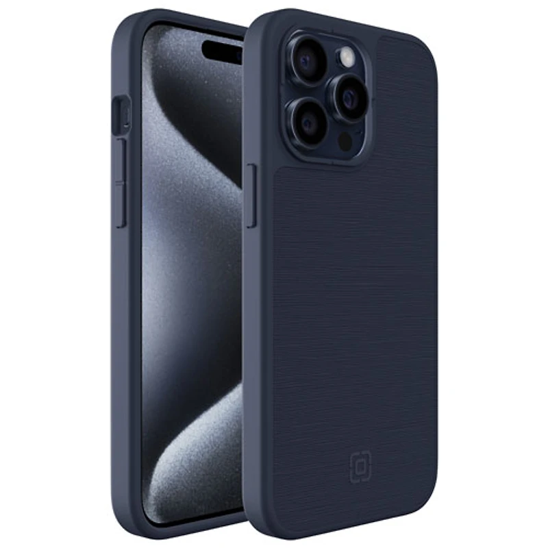 Incipio Cru Leather Fitted Hard Shell Case with MagSafe for iPhone 15 Pro Max - Navy - Only at Best Buy