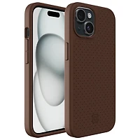 Incipio Cru Leather Fitted Hard Shell Case with MagSafe for iPhone 16e/15/14/13 - Brown - Only at Best Buy