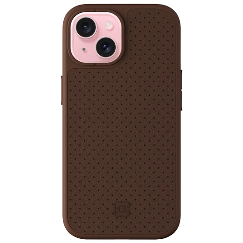 Incipio Cru Leather Fitted Hard Shell Case with MagSafe for iPhone 16e/15/14/13 - Brown - Only at Best Buy