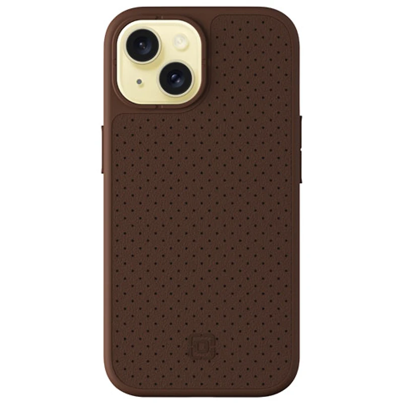 Incipio Cru Leather Fitted Hard Shell Case with MagSafe for iPhone 16e/15/14/13 - Brown - Only at Best Buy