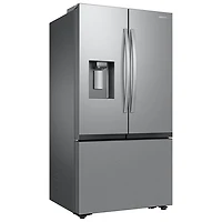 Réfrigérateur à deux portes à profondeur de comptoir SpaceMax de 25,5 pi³ et 36 po avec distributeur d'eau et de glaçons de Samsung (RF27CG5400SRAA) - Inox