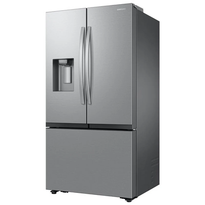 Réfrigérateur à deux portes à profondeur de comptoir SpaceMax de 25,5 pi³ et 36 po avec distributeur d'eau et de glaçons de Samsung (RF27CG5400SRAA) - Inox