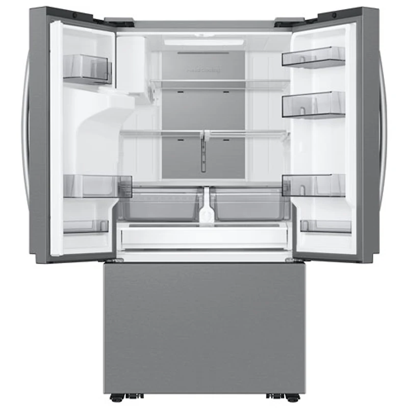 Réfrigérateur à deux portes à profondeur de comptoir SpaceMax de 25,5 pi³ et 36 po avec distributeur d'eau et de glaçons de Samsung (RF27CG5400SRAA) - Inox