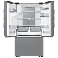 Réfrigérateur à deux portes à profondeur de comptoir SpaceMax de 25,5 pi³ et 36 po avec distributeur d'eau et de glaçons de Samsung (RF27CG5400SRAA) - Inox