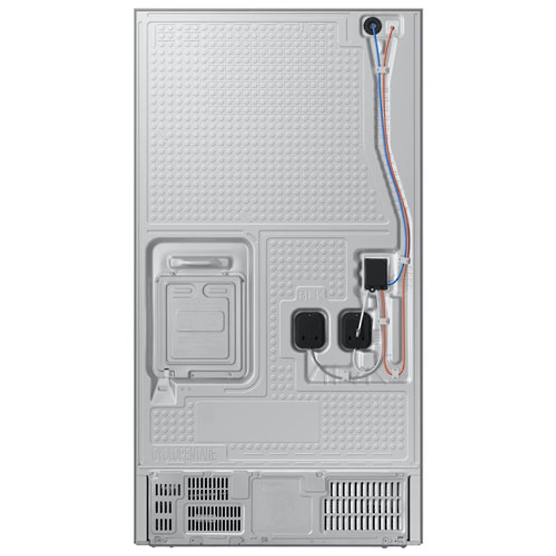 Réfrigérateur à deux portes à profondeur de comptoir SpaceMax de 25,5 pi³ et 36 po avec distributeur d'eau et de glaçons de Samsung (RF27CG5400SRAA) - Inox