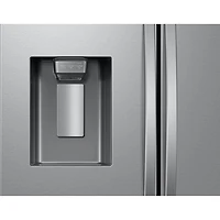 Réfrigérateur à deux portes à profondeur de comptoir SpaceMax de 25,5 pi³ et 36 po avec distributeur d'eau et de glaçons de Samsung (RF27CG5400SRAA) - Inox
