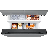 Réfrigérateur à deux portes à profondeur de comptoir SpaceMax de 25,5 pi³ et 36 po avec distributeur d'eau et de glaçons de Samsung (RF27CG5400SRAA) - Inox
