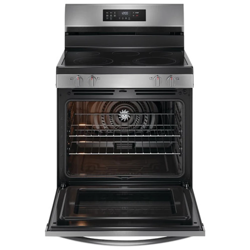 Cuisinière électrique autonome à 5 éléments avec ventilateur à convection et friture à l'air 5,3 pi³ 30 po de Frigidaire (FCRE308CAS) - Inox