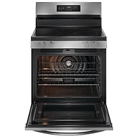 Cuisinière électrique autonome à 5 éléments avec ventilateur à convection et friture à l'air 5,3 pi³ 30 po de Frigidaire (FCRE308CAS) - Inox