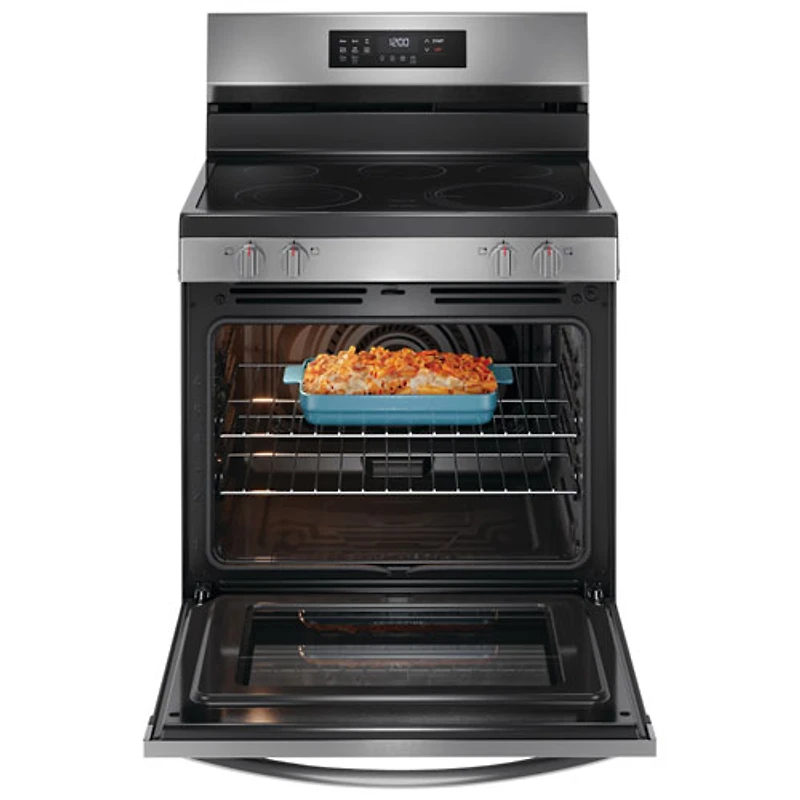 Cuisinière électrique autonome à 5 éléments avec ventilateur à convection et friture à l'air 5,3 pi³ 30 po de Frigidaire (FCRE308CAS) - Inox