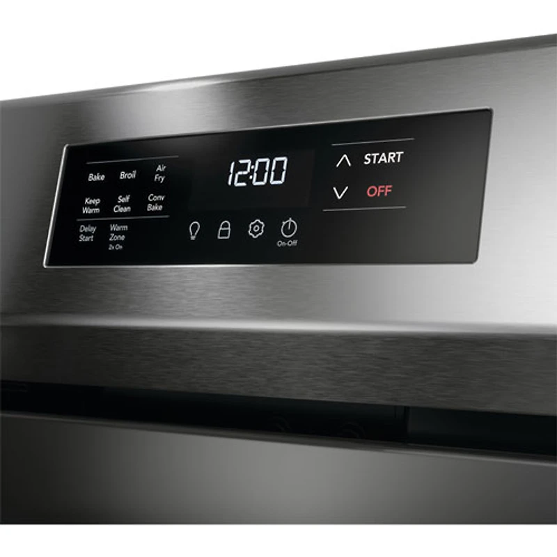Cuisinière électrique autonome à 5 éléments avec ventilateur à convection et friture à l'air 5,3 pi³ 30 po de Frigidaire (FCRE308CAS) - Inox