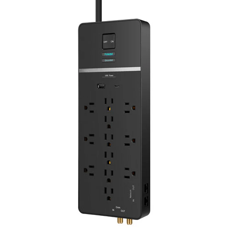 Rocketfish 12-Outlet Surge Protector with USB-A/USB-C Ports - Only at Best Buy