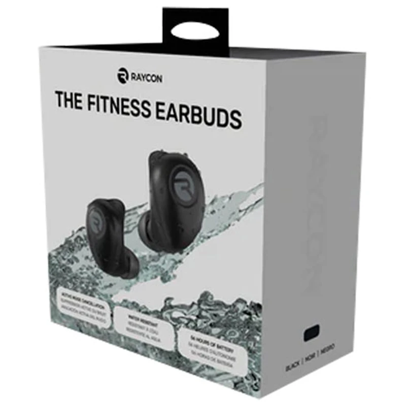 Écouteurs boutons 100 % sans fil à suppression du bruit Fitness de Raycon - Noir carbone