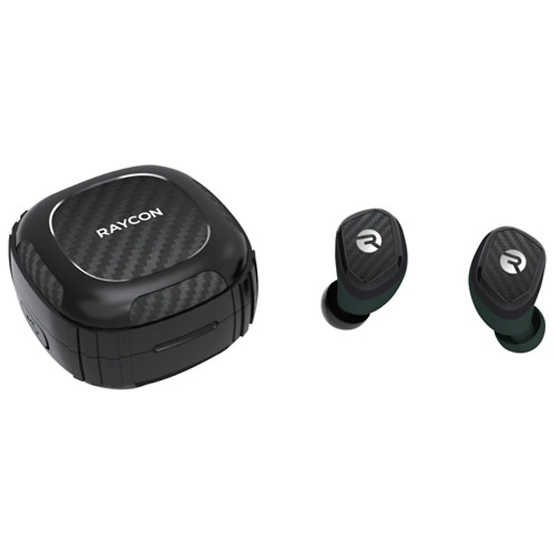 Écouteurs boutons 100 % sans fil à suppression du bruit Impact de Raycon - Noir fibre de carbone