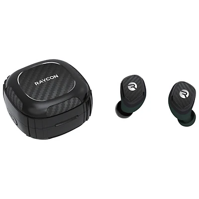 Écouteurs boutons 100 % sans fil à suppression du bruit Impact de Raycon - Noir fibre de carbone