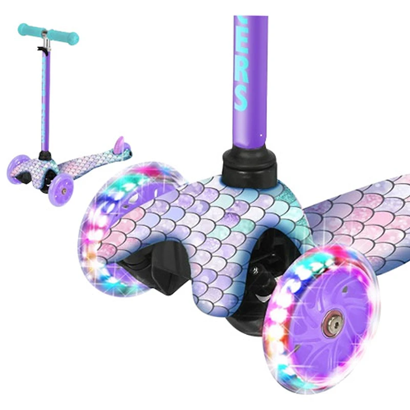 Trottinette à 3 roulettes avec lumières DEL Mini de Rugged Racers - Sirène