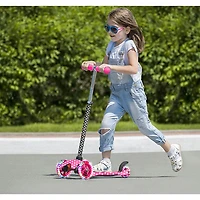 Trottinette à 3 roulettes avec lumières DEL Deluxe Mini de Rugged Racers - Pois roses