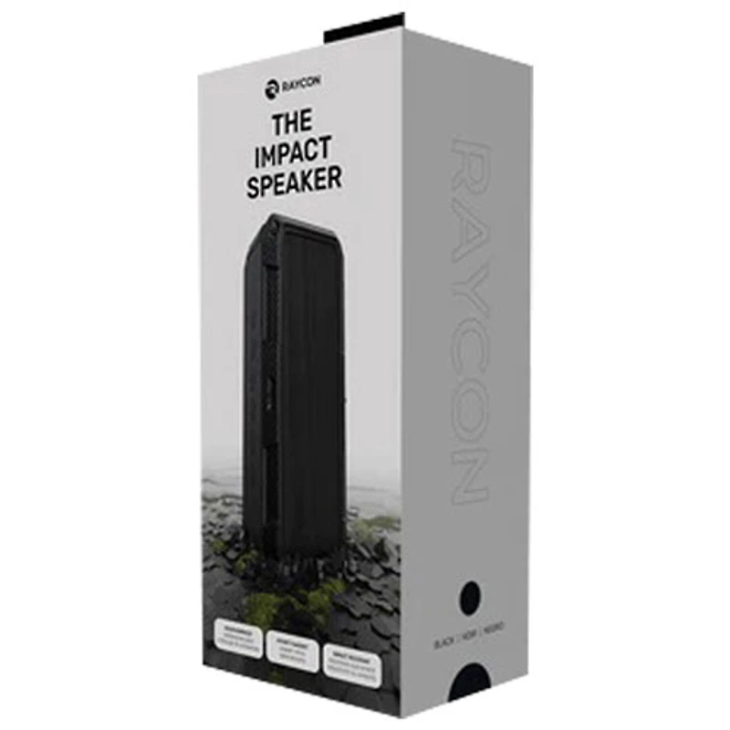 Haut-parleur sans fil portatif Bluetooth Impact de Raycon - Noir fibre de carbone