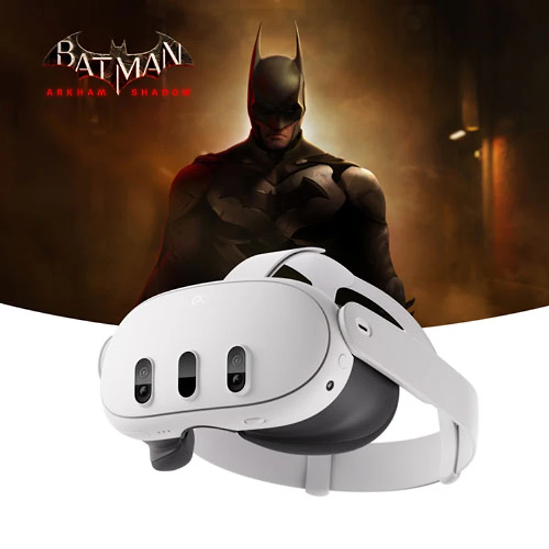 Casque de réalité virtuelle de 128 Go Quest 3 de Meta avec manettes Touch Plus et Batman : Arkham Shadow