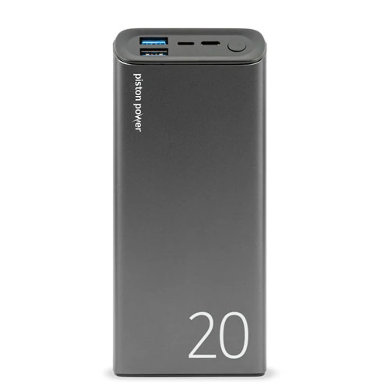 Chargeur portable USB-A/USB-C de 20 000 mAh Piston Power de LOGiiX - Gris