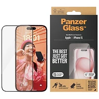 Protecteur d'écran en verre ultralarge de PanzerGlass pour iPhone 15