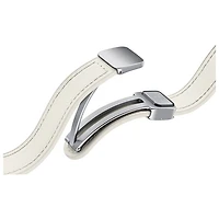 Bracelet en cuir végétal avec boucle en D pour Galaxy Watch de Samsung - Petit/Moyen - Crème