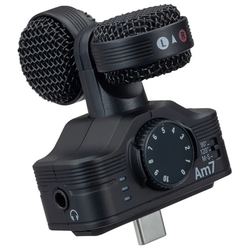 Zoom AM7 USB-C Stereo Microphone for Android Phones (ZAM7) - Black