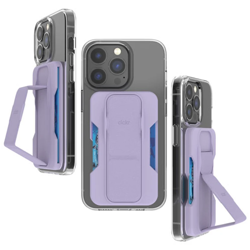 CLCKR Wallet Cell Phone Grip & Stand with MagSafe - Lilac
