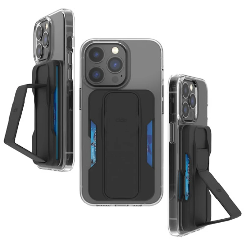 CLCKR Wallet Cell Phone Grip & Stand with MagSafe - Black