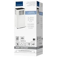 Insignia Portable Air Conditioner - 10000 BTU (250 sq ft Coverage) - Remote - White/Black