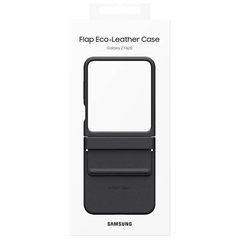 Étui rigide ajusté à rabat Eco-Leather de Samsung pour Galaxy Z Flip5 de Samsung - Noir