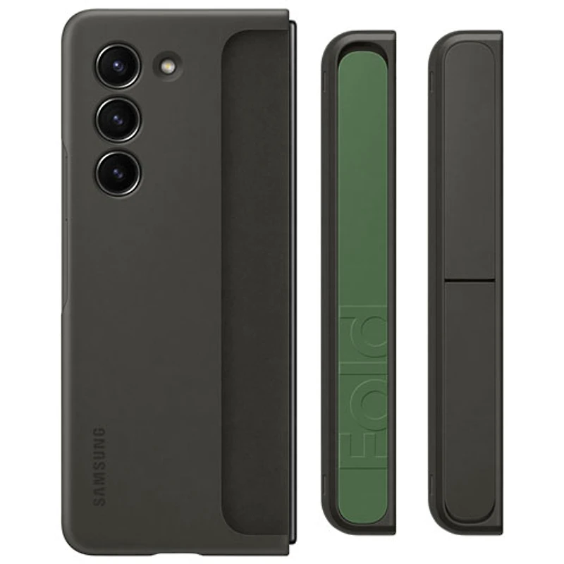 Étui à rabat debout à courroie en plastique rigide de Samsung pour Galaxy Z Fold5 de Samsung - Graphite