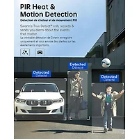 Système de surveillance à fil avec enregistreur numérique 2 To 8 canaux avec 4 caméras compactes 4K de Swann - Noir