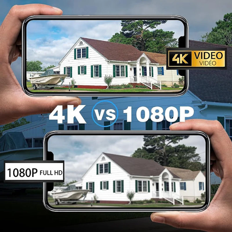 Système de surveillance à fil avec enregistreur numérique 2 To 8 canaux avec 4 caméras compactes 4K de Swann - Noir