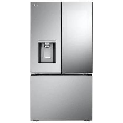 Boîte ouverte - Réfrigérateur à deux portes et à profondeur de comptoir 26 pi³ 36 po avec distributeur de glaçons de LG - Inox - Endommagé