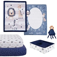 Nemcor 5-Piece Nursery Crib Bedding Bundle - Blue