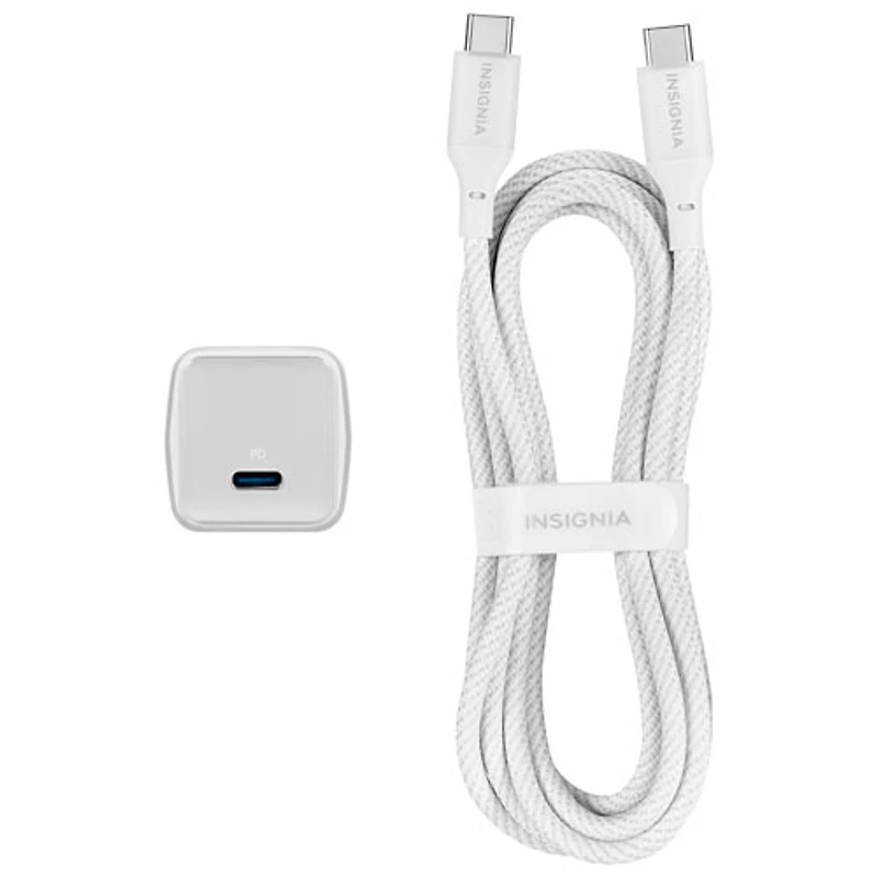 Insignia 30W USB-C Wall Charger with 1.8m (6 ft.) C-C Cable - White - Only at Best Buy