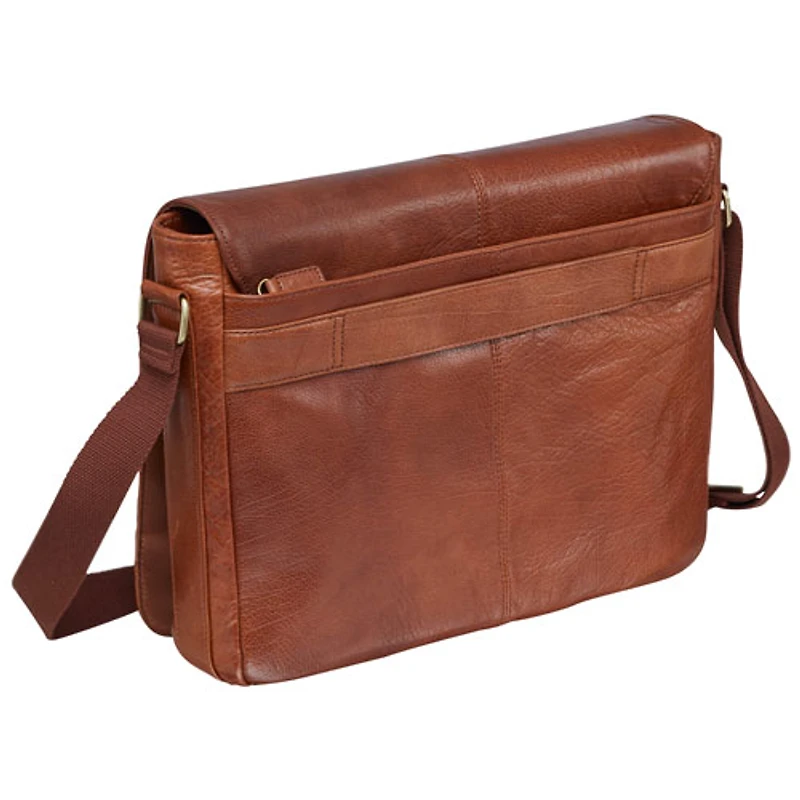 Sac griffé Arizona de Mancini pour portable de 15 po - Cognac