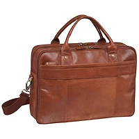 Sac griffé à fermeture à glissière sur le dessus Arizona de Mancini pour portable de 15,6 po - Cognac