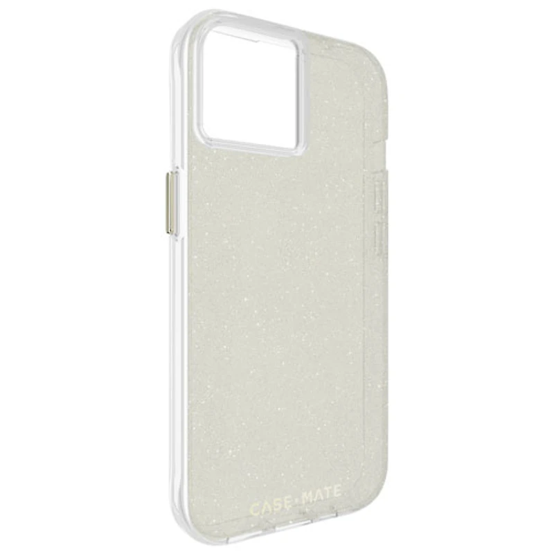 Case-Mate Sheer Crystal Fitted Hard Shell Case for iPhone 16e/15/14/13 - Clear/Gold