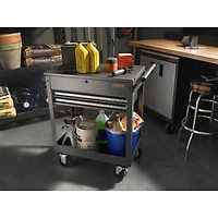 Gladiator Steel Tool Storage Cart (GAMT28KDFG) - Silver Tread