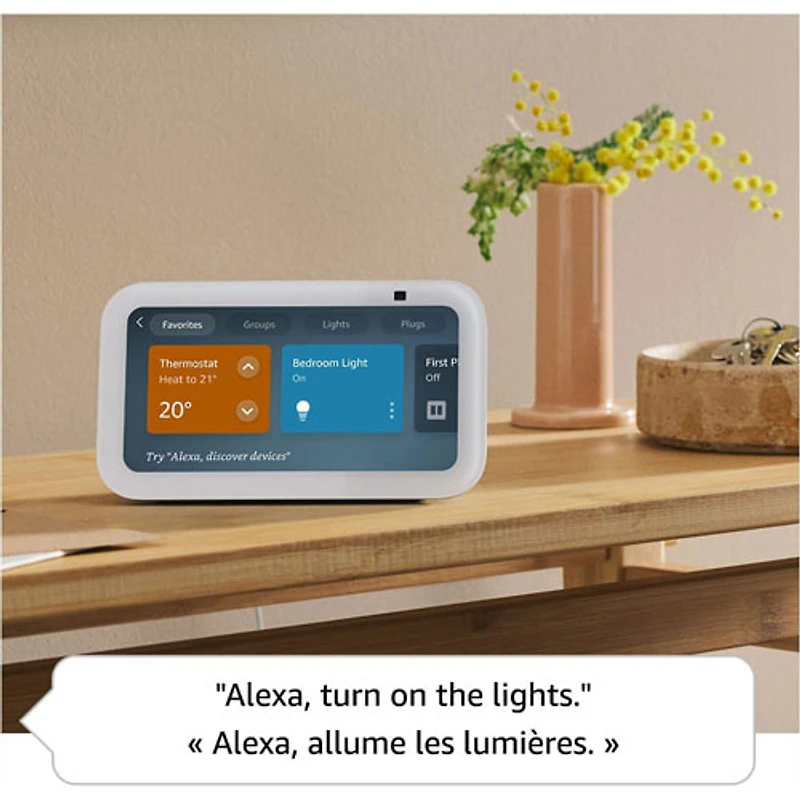 Écran intelligent Echo Show 5 (3e génération) d'Amazon avec Alexa - Blanc glacier