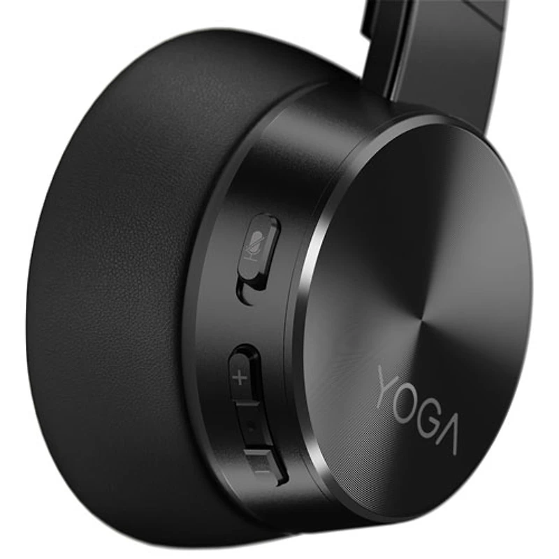 Casque d'écoute Bluetooth à suppression active du bruit Yoga de Lenovo - Noir