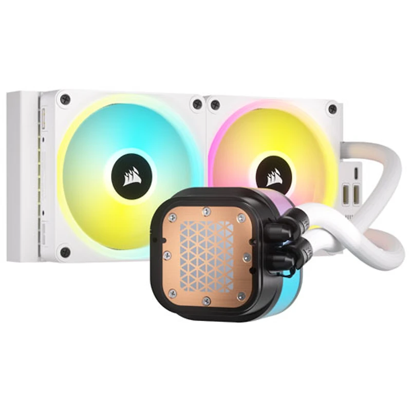 Système de refroidissement liquide de 240 mm RVB pour processeur iCUE LINK H100i de Corsair - Blanc