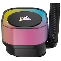 Système de refroidissement liquide de 240 mm RVB pour processeur iCUE LINK H100i de Corsair - Noir
