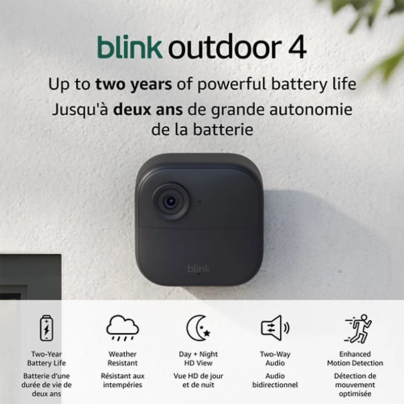 Blink Outdoor 4 Wire-Free 1080p Full HD IP Security Camera System - Black