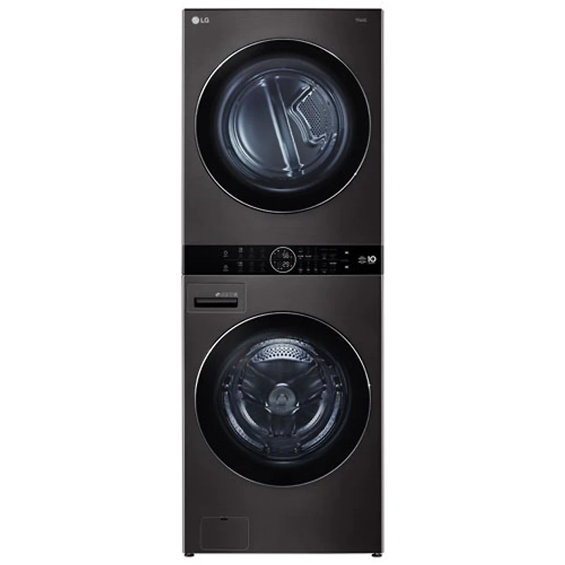 Boîte ouverte - Duo laveuse-sécheuse de 5,2 pi³ WashTower de LG (WKHC202HBA) - Acier noir - Endommagé