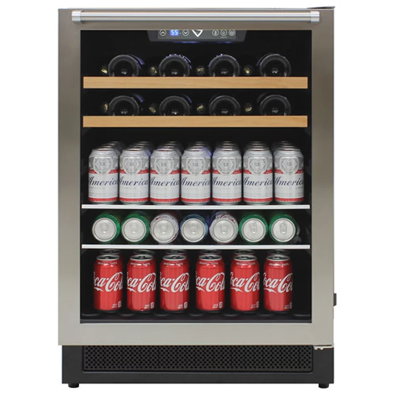 Réfrigérateur à boissons encastrable pour 16 bouteilles/106 canettes de Vinturi (VRIB5301SS) - Acier inoxydable