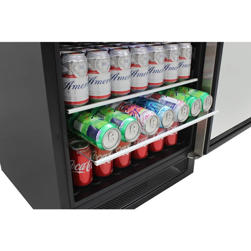 Réfrigérateur à boissons encastrable pour 16 bouteilles/106 canettes de Vinturi (VRIB5301SS) - Acier inoxydable