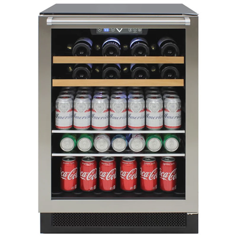 Réfrigérateur à boissons encastrable pour 16 bouteilles/106 canettes de Vinturi (VRIB5301SS) - Acier inoxydable